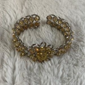 Gorgeous Yellow Citrine Hand Made 925 Silver Bracelet
